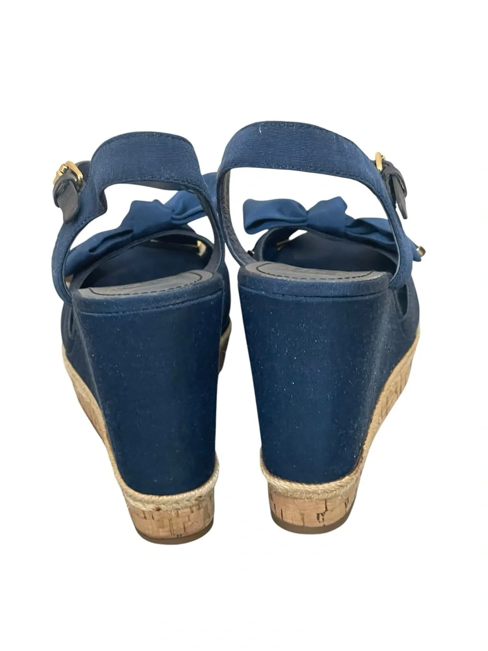 Tory Burch Penny Bow Platform Wedge Sandals Ankle Strap Buckle Women Shoes 10M